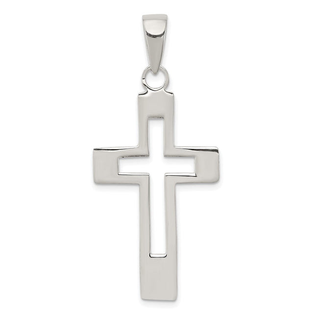 Sterling Silver Cross Pendant, 48 x 21mm