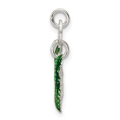 Sterling Silver Enameled Butterfly Charm, 13 x 18mm