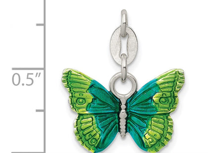 Sterling silver butterfly charm, another view