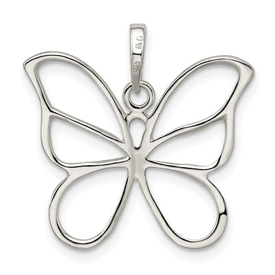 Sterling Silver Polished Butterfly Pendant