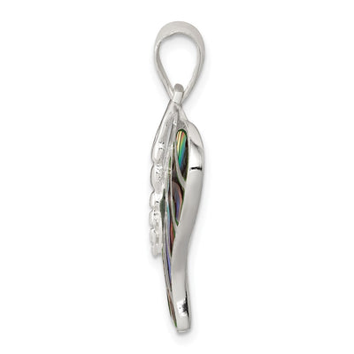 Sterling Silver Rhodium-plated Abalone Butterfly Pendant, 29 x 24mm