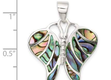 Sterling silver abalone butterfly pendant, another view