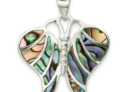 Sterling silver abalone butterfly pendant