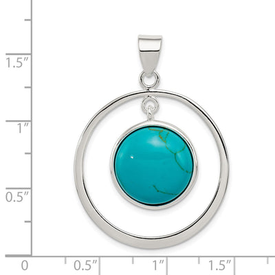 Sterling Silver Circle Turquoise Pendant