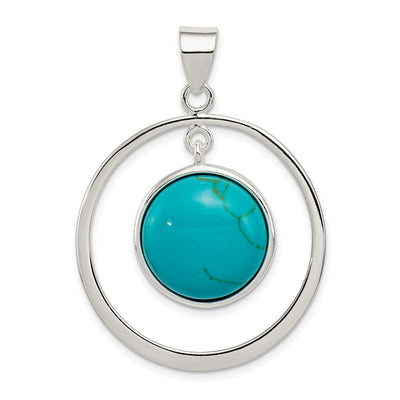 Sterling silver turquoise circle pendant
