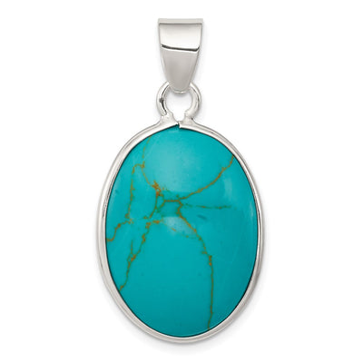 Sterling silver turquoise oval pendant