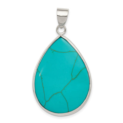 Sterling silver turquoise teardrop pendant