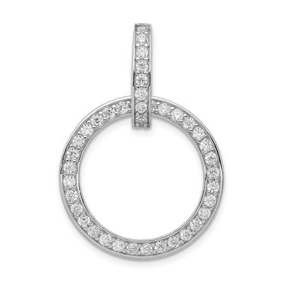 Sterling silver cubic zirconia circle pendant
