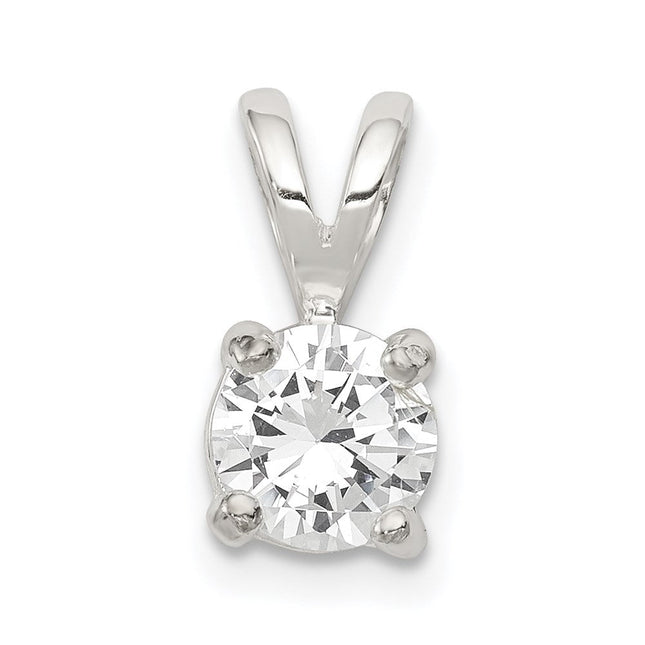 Sterling Silver CZ Pendant, 17 x 8mm