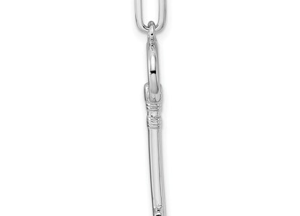 Sterling silver key pendant, alternate view