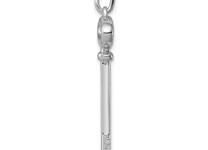 Sterling Silver Rhodium-plated Key Pendant (Style QP1533)