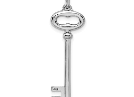 Sterling Silver Rhodium-plated Key Pendant (Style QP1533)