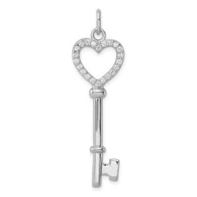 Sterling silver cubic zirconia heart pendant
