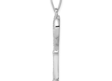 Sterling silver cubic zirconia heart pendant, alternate view