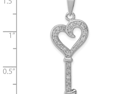 Sterling silver cubic zirconia heart pendant, another view