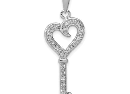 Sterling silver cubic zirconia heart pendant