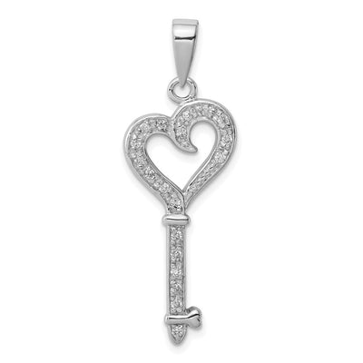 Sterling silver cubic zirconia heart pendant