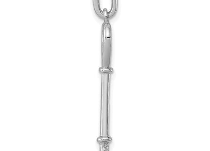Sterling silver key pendant, alternate view