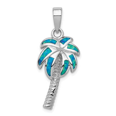 Sterling silver opal tree pendant