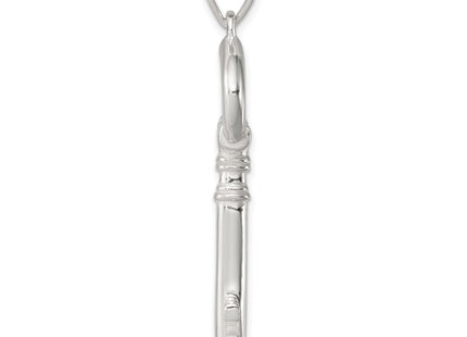 Sterling silver key pendant, alternate view