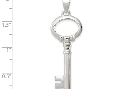 Sterling silver key pendant, another view