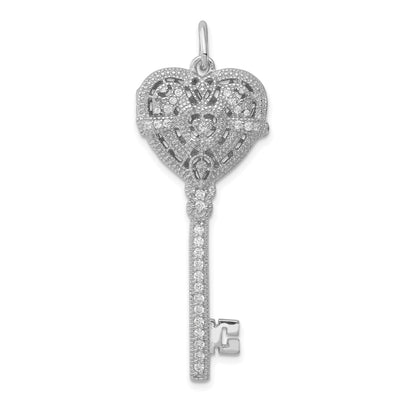 Sterling silver cubic zirconia locket pendants & charm