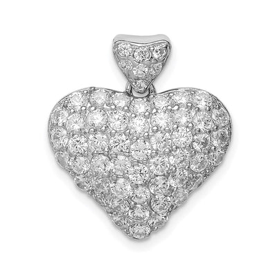 Sterling silver cubic zirconia heart pendant