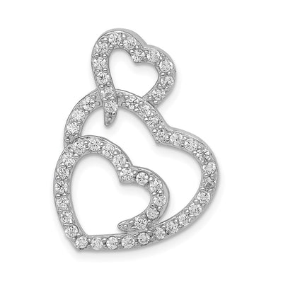 Sterling silver cubic zirconia heart pendant