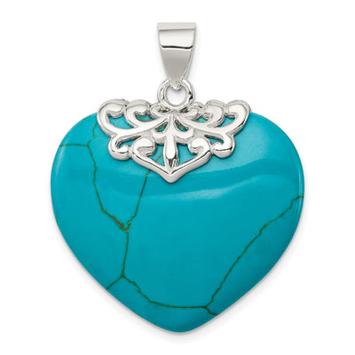 Sterling silver turquoise heart pendant