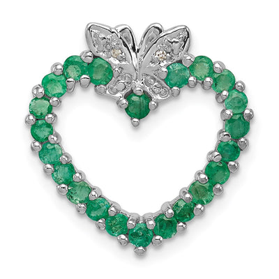 Sterling silver diamond heart pendant