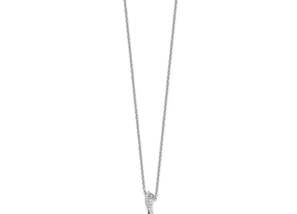 Sterling silver diamond necklace, alternate view