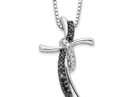 Sterling silver diamond cross necklace