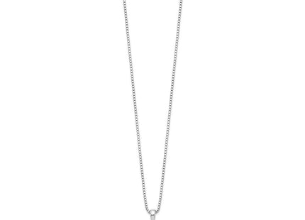 White Night Sterling Silver Rhodium-plated Black and White Diamond Circle Pendant Necklace with Extender (Style QP2341)