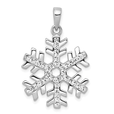 Sterling silver crystal snowflake pendant
