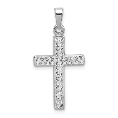 Sterling silver crystal cross pendant