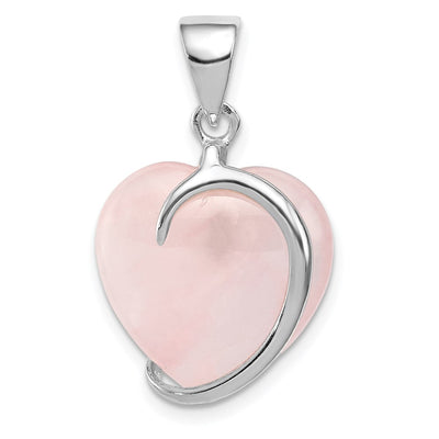 Sterling silver rose quartz pendant
