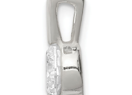 Sterling Silver CZ Pendant Chain Slide, 16 x 6mm