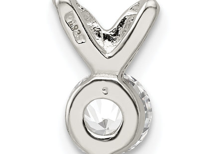 Sterling Silver CZ Pendant Chain Slide, 16 x 6mm