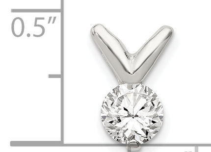 Sterling Silver CZ Pendant Chain Slide, 16 x 6mm
