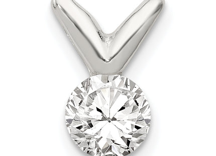 Sterling Silver CZ Pendant Chain Slide, 16 x 6mm