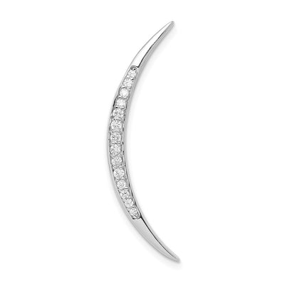 Sterling silver cubic zirconia moon pendant