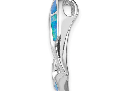 Sterling silver opal heart pendant, alternate view