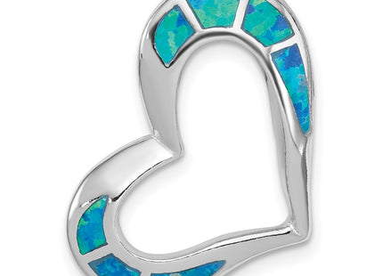 Sterling silver opal heart pendant