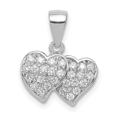 Sterling silver cubic zirconia heart pendant