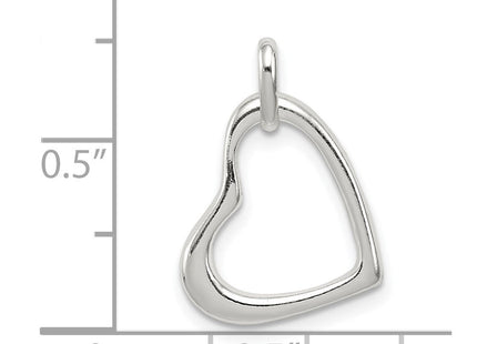 Sterling Silver Polished Open Heart Pendant
