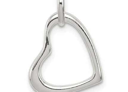 Sterling Silver Polished Open Heart Pendant