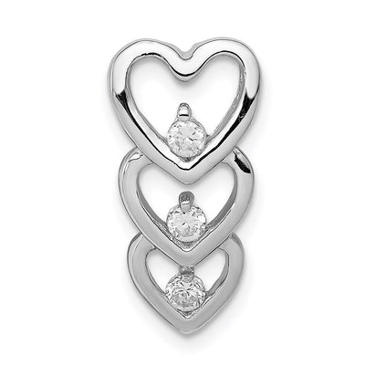 Sterling silver cubic zirconia heart chain