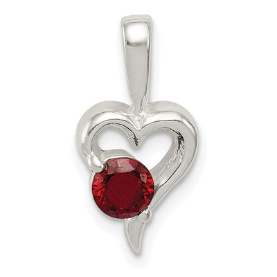 Sterling silver cubic zirconia heart pendant