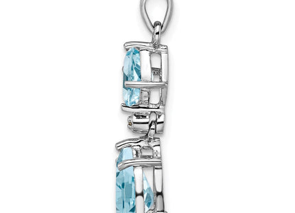 Sterling Silver Rhodium Plated Diamond & Light Swiss BT Pendant (Style QP2956BT)