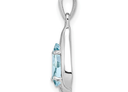 Sterling silver diamond pendant, alternate view